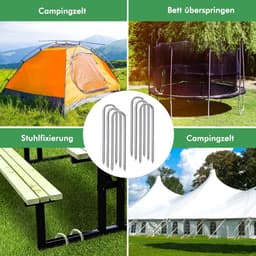 SnelShoppen - 6 Stuks U-Type Grondankers 30cm - Gegalvaniseerd Staal - Voor Trampoline, Tenten, Fietsen, Tuin - Sterk en Duurzaam - Ideaal voor Campin — thumbnail 5