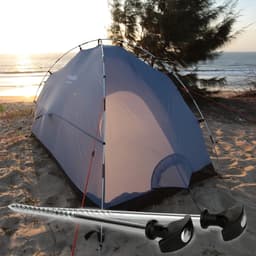 SnelShoppen - 12x Stalen Tentpinnen - Robuuste Grondpinnen met Draad voor Camping, Tuin, Feest, Ideaal voor Normale en Harde Bodem met T-Handvat — thumbnail 4