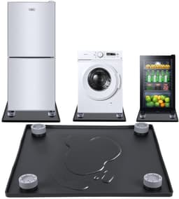 Namajunas - Wasmachine lekbak 60x60 cm - 4 Trillingsdempers wasmachine - Siliconen opvangbak - Opvangbak tegen lekkage - Lekbescherming, badkuip voor wasmachines, drogers, vaatwassers, koelkasten, airconditioners - Trillingsmat - Voetjes Droger — thumbnail 1