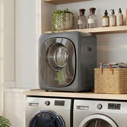 HOMCOM Laundry Dryer-Stahl, Kunststoff-48L x 43B x 57H cm-Grau — thumbnail 3