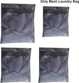 SnelShoppen - 4-delige Wasnetten voor Wasmachine - Waszak met Rits voor Ondergoed, Bh's, Sokken en Babykleding - 3 Maten (Zwart) — thumbnail 2