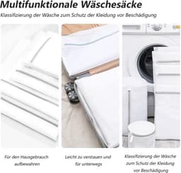 Waszak Groot - Waszakjes met Rits - Wasnet voor Wasmachine - Waszakken voor Wasgoed - Waszakje voor Kleding - Duurzaam Polyester 40x50/50x60 cm — thumbnail 5