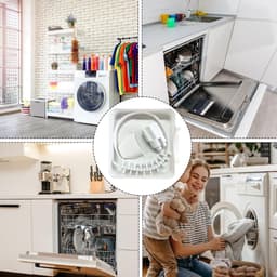 Lekbak wasmachine - Afvoerbak voor wasmachine - Lekbak voor Wasmachine en Vaatwasser - Inclusief schoonmaakborstel - Opvangbak - universele wasmachine lekbak - Wasmachine opvangbak - afvoerbak - wateropvangbak voor kelder, woning, camper - wit — thumbnail 5