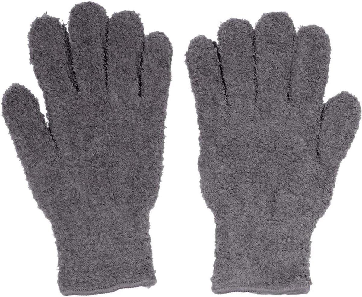 1 paar autowashandschoenen met vingers, zuigend autowashandje, autowashandschoen van ultrazachte microvezel, voor autowassen en raamreiniging (grijs) — afbeelding 1