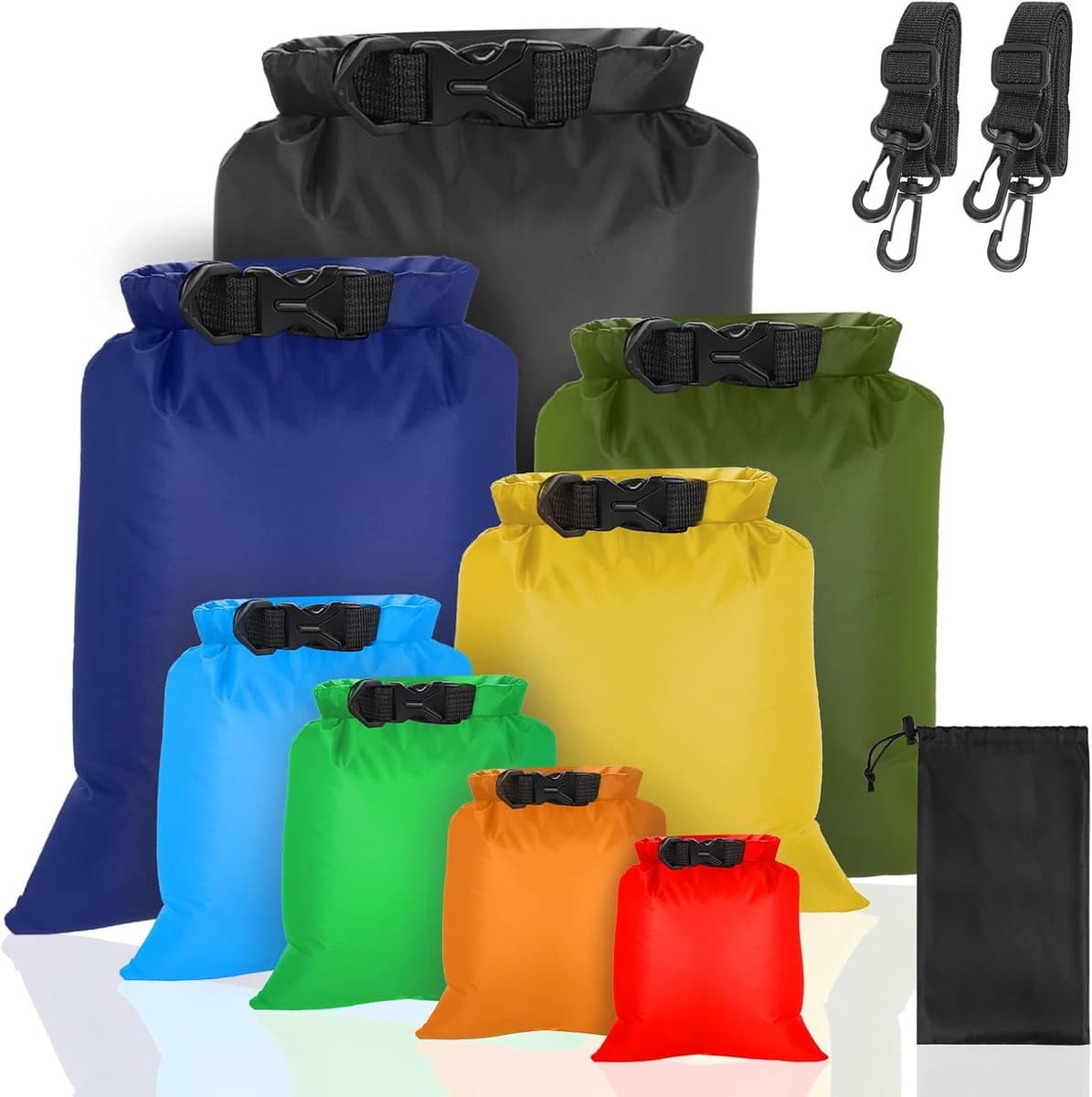 Waterdichte opbergzakken, 8 stuks, 1,5/2,5/3/3,5/5/8L/10L/13L, waterdichte zak, lichtgewicht droogzak, pakzak, waterdichte watersportzakken — afbeelding 1