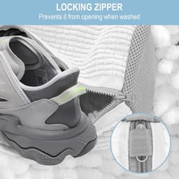 Waszak voor schoenen - set van 2 waszakken voor in de wasmachine met rits, chenille waszakken voor delicate schoenen en kleding — thumbnail 2