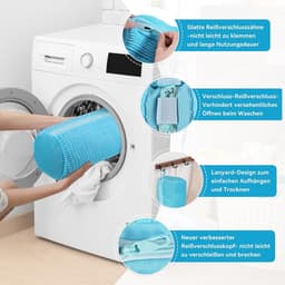 Schoenwaszak voor de wasmachine met verborgen rits, ideaal voor het reinigen van schoenen, blauw en duurzaam — thumbnail 4