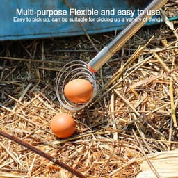 Pinda plukker - Oogst tool - Tuinieren - Flexibel mesh mandje - 40 x 8.5 x 8.5 cm - Zilver — thumbnail 3