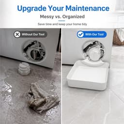 Lekbak wasmachine - 3 stuks - 17,8 ×17,8cm - Lekbak voor Wasmachine en Vaatwasser - Opvangbak - universele wasmachine lekbak - Wasmachine opvangbak - afvoerbak - wateropvangbak voor kelder, woning, camper - wit — thumbnail 2