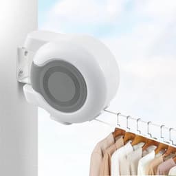 Wasrek Dubbele Lijn - Intrekbaar Droogrek - Kleding Drogen - Ruimtebesparend Ontwerp - 30 meter - Wit — thumbnail 4