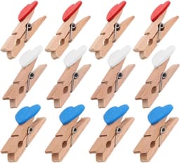 Mini Houten Knijpers - Kleine Clips Hart - Foto Decoratie - Decoratief Hartpatroon - 3.7 cm - Diverse Kleuren — thumbnail 1