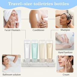 5 stuks transparante reisflessen om te vullen, reisformaat, container voor vloeistoffen, reisflessen, set, reisflessen, cosmetica, container voor reizen, doe-het-zelf, balsem, cosmetica (30 ml) — thumbnail 5