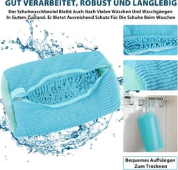 Multifunctionele Waszak voor Schoenen - Herbruikbare Waszak voor Sneakers en Schoenen, Beschermt Schoenen en Wasmachine, 2 Stuks (Lichtblauw) — thumbnail 2