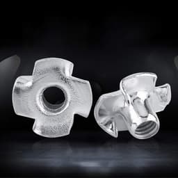 SnelShoppen - T-nut 4-tanden voor houtbewerking, gegalvaniseerd koolstofstaal, M4×50, schroefsets, roestbestendig, meubelaccessoires, eenvoudig te ins — thumbnail 2