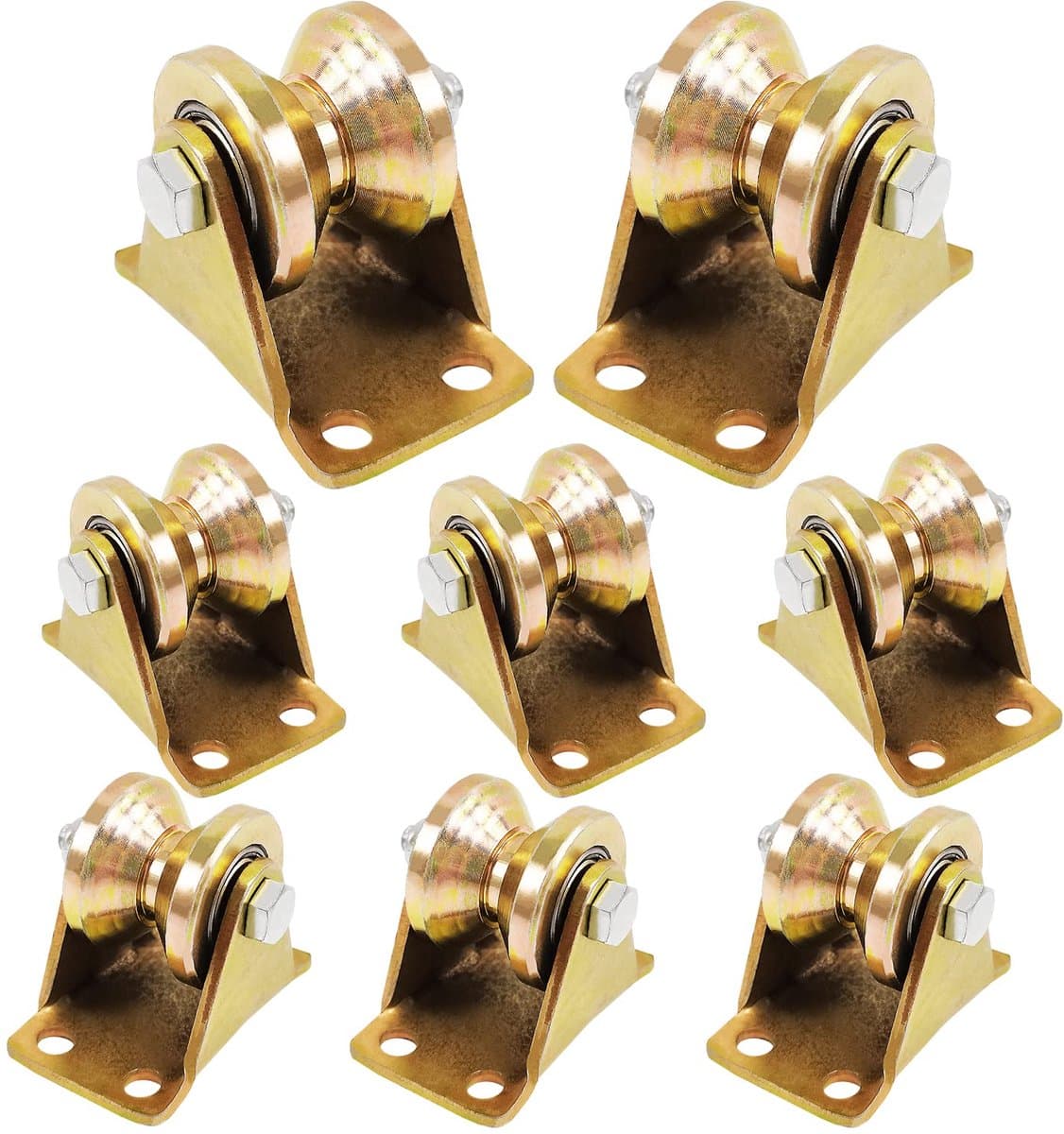 SnelShoppen - 8 Stuks Touwpulley, V-Groef Stalen Stuurrol, Kabel Rollen, Zware Wielen, Voor Waslijn, Hijssysteem, Industriële Machines, Roldeuren, Omg — afbeelding 1