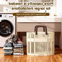 Vouwbare Wasmand van Plastic, Ruimtebesparend voor Badkamer en Utility Room met Handvatten en Luchtgaten, Ideaal voor Kleding, Speelgoed en Handdoekenopslag — thumbnail 4
