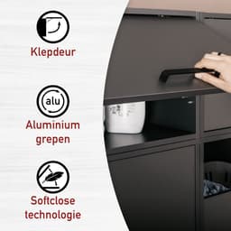 Lifestyle Studio Flow bovenkast voor wasruimte antraciet 67 x 68 x 44 cm met Softclose — thumbnail 4