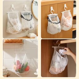 Wasknijper Tas - Droognet Zak - Kleding Drogen - Ademend Gaasontwerp - 2 Stuks 24cm - Wit — thumbnail 3