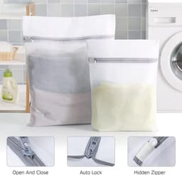 Wassenetz Set - Wäschenetze Wäschebeutel - 10 Stuks - Duurzaam Polyester met Rits - Voor Fijne Kleding en Ondergoed - Wit — thumbnail 5