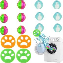 Cosensi - Haarvangers voor Wasmachine - 16 Stuks - Herbruikbaar - Groen en Blauw - Vermijd Pluisjes - Geschikt voor Wasmachines en Drogen — thumbnail 1
