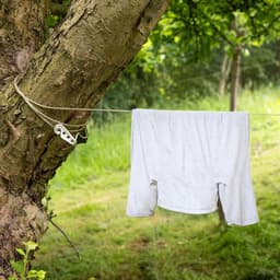 Waslijn met staalkern - Droogkoord stevig - Kleding drogen buiten - Weerbestendig kunststof - 10 meter - Transparant — thumbnail 3