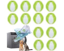12-delige set – Huisdierhaarverwijderaar voor wasmachines – wasbol - Haarverwijderingsballen – Wasballen – Haarvangers – Herbruikbaar – Voor het verwijderen van huisdierhaar tijdens het wassen