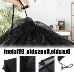 Set van 2 Sterke Wasnetten voor de Wasmachine, Grote Waszakken met Trekkoord voor Thuis, Hotel en Kamperen, Ideaal voor Kleding en Delicate Was — thumbnail 2