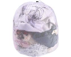 Netto Laundry Bag 50x60cm met Trekkoord, Wasbare Witte Waszak voor Thuis, Reizen en Universiteiten