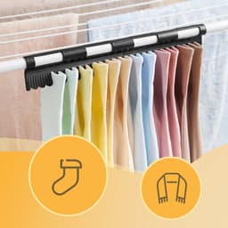 SONGMICS - Wasrek met Vleugels - Plaatsbesparend - Met Sokkenhouder - Voor Kleding en Handdoeken — thumbnail 4