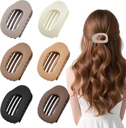 6 stuks platte haarclips voor dames, eendensnavel, haarspeld, dun haar, antislip haarklemmen, mat grote haarclip, sterke grip, vrouwenhaarspelden, voor dagelijks gebruik, sport — thumbnail 1