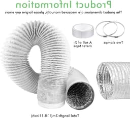 Flexibele PVC afvoerslang met aluminium folie en staaldraden, 150 mm diameter voor keuken en ventilatiesystemen — thumbnail 5