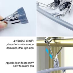 Dubbellaagse Hangend Metalen Droogrek voor Sokken en Ondergoed met Gebogen Vorm. Winddicht en van Roestvrij Staal. Geschikt voor Drogen, Organiseren en Opslaan van Sokken en Ondergoed. — thumbnail 2
