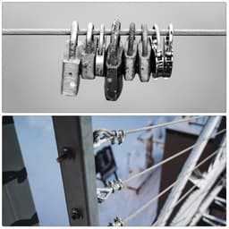 Ronte - Metalen kabel van roestvrij staal 304 - 30 meter - 1/8 inch (3 mm) - Vinyl gecoat - Aluminium hulzen - Wasrek - Optillen - Rood — thumbnail 2