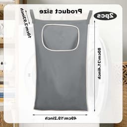 Compacte en Ruime Waszakken voor aan de Deur met RVS Haken en Rits - Ideaal voor Badkamer, Slaapkamer en Reisorganisatie — thumbnail 4