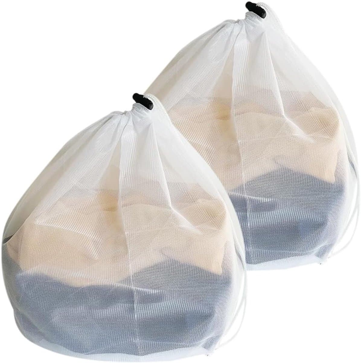 Set van 2 Draagbare Wasnetten met Trekkoord voor Kleding, Bedlinnen en Tafelkleedjes - Ideaal voor de Wasmachine — afbeelding 1
