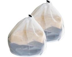 Set van 2 Draagbare Wasnetten met Trekkoord voor Kleding, Bedlinnen en Tafelkleedjes - Ideaal voor de Wasmachine