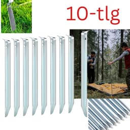 FAMEX Tentharingen Grondankers van Staal 10 Stuks, Robuuste Bodemankers voor Tenten, Partytenten, Zonnedoeken, Camping & Outdoor — thumbnail 1
