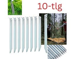 FAMEX Tentharingen Grondankers van Staal 10 Stuks, Robuuste Bodemankers voor Tenten, Partytenten, Zonnedoeken, Camping & Outdoor — afbeelding 1