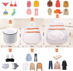 Upgrade Dubbele Rits Waszak Set - Honingraat Mesh Wasnetten voor Wasmachine - Beschermende Waszakken voor Kleding en Ondergoed - 3-delig Set — thumbnail 2