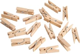 Mini Wasknijpers - Kleine Knijpers Hout - Decoratie en Knutselen - Natuurlijk Hout Materiaal - 35 cm - Natuurlijk — thumbnail 1