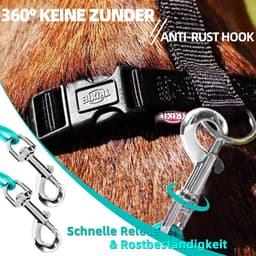 Aanlegblok Hond - Hondenlijn Grondanker - Veilig Beveiligen - Roestvrij Staal - 9 Meter Lengte - Blauw — thumbnail 2
