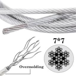 Waslijn Staaldraad - Ophangtouw - Buiten Drogen - Flexibel PVC-Coating - 100 Meter - Transparant — thumbnail 3