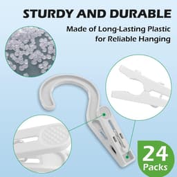 Wasserij Haken Clips - Hanger Clips - Thuis Organisatie - Compact Draagbaar - 24 Stuks - Wit — thumbnail 3