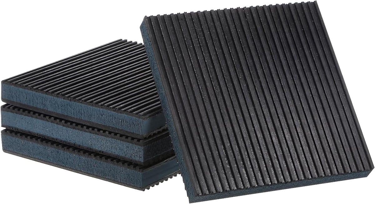 Dailygoods- Anti-vibratie Pads - 4 Stuks - EVA Schuimrubber - Antislip - Geluidsreductie - Olie- en Weerbestendig - 15,2 cm x 15,2 cm x 2,2 cm - Vibratieisolatie — afbeelding 1