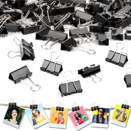 Set van 50 Zwarte Metalen Documentenclips 25mm - Sterke Binderclips voor Papieren en Foto's — thumbnail 1