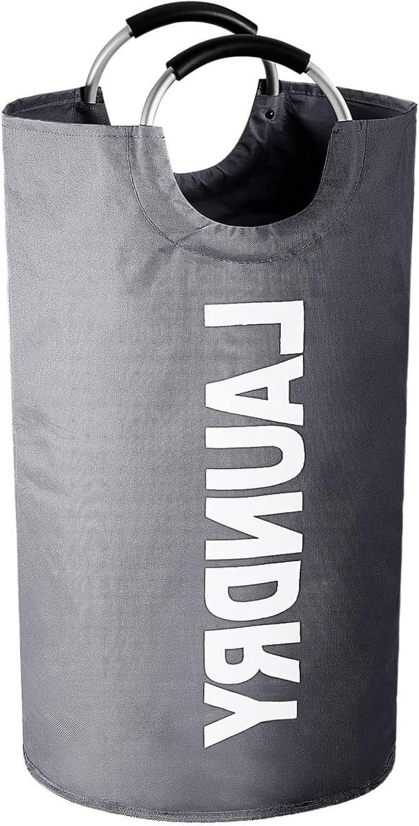 Wasmand Opvouwbaar Wasmand 90 Liter Inhoud Donkergrijs Oxford-stof Waterdicht Waszak Opbergbak Waterdichte Flessenverzamelaar met Handvat wasmand — afbeelding 1