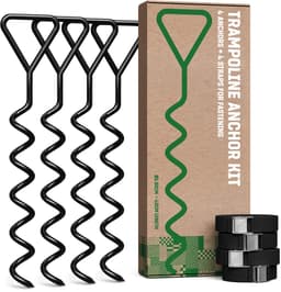 GardenGloss® Bodemanker Trampoline Set (4 Stuks) – 40 cm Robuuste Grondankers voor Trampolines – Indraaiankers voor Veilige Bevestiging in de Grond — thumbnail 1