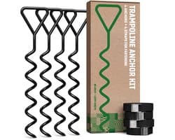 GardenGloss® Bodemanker Trampoline Set (4 Stuks) – 40 cm Robuuste Grondankers voor Trampolines – Indraaiankers voor Veilige Bevestiging in de Grond