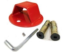 Motor Grondanker - Diefstalbeveiliging Motor - Motor Beveiligen - Volledig Gelast Staal - 13 x 13 x 6 cm - rood