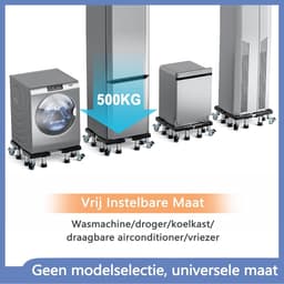 Wasmachine Onderstel - Apparaat Verhoger Onderstel met Wielen - Huishoudelijke Apparaten Verplaatsen - Verstelbaar met 8 Poten en Wielen — thumbnail 2